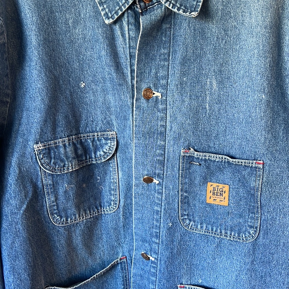 Vintage Men’s Big Ben by Wrangler Denim Chore Coat - Size XL - Picture 3 of 5